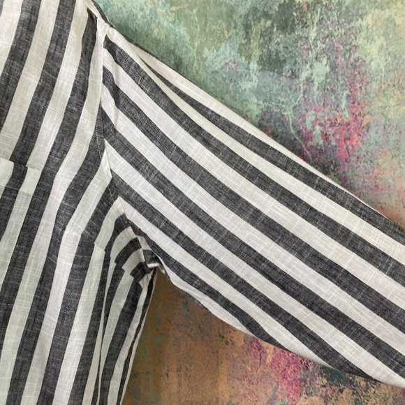 📌 Lucky Brand Cotton Block Striped Long Blouse - Picture 6 of 16